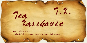 Tea Kašiković vizit kartica